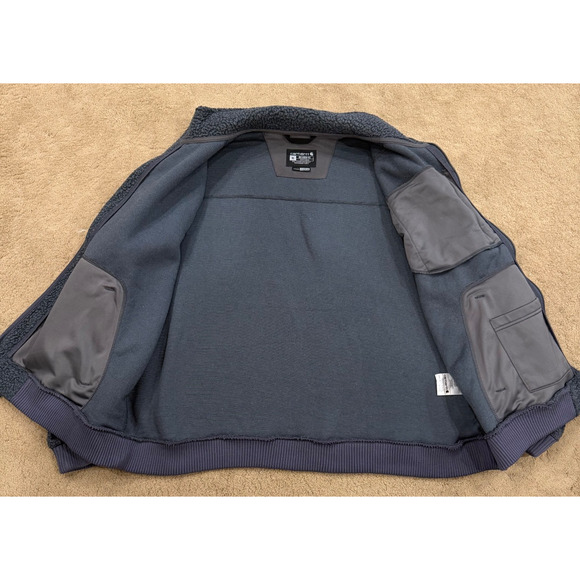 Carhartt Jacket Mens XL Relaxed Fit Gray Sherpa Fleece Zip Pockets EUC - Picture 4 of 9